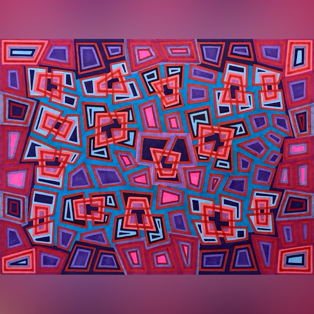 Original 9x12 Print- Abstract Geometric Wall Art